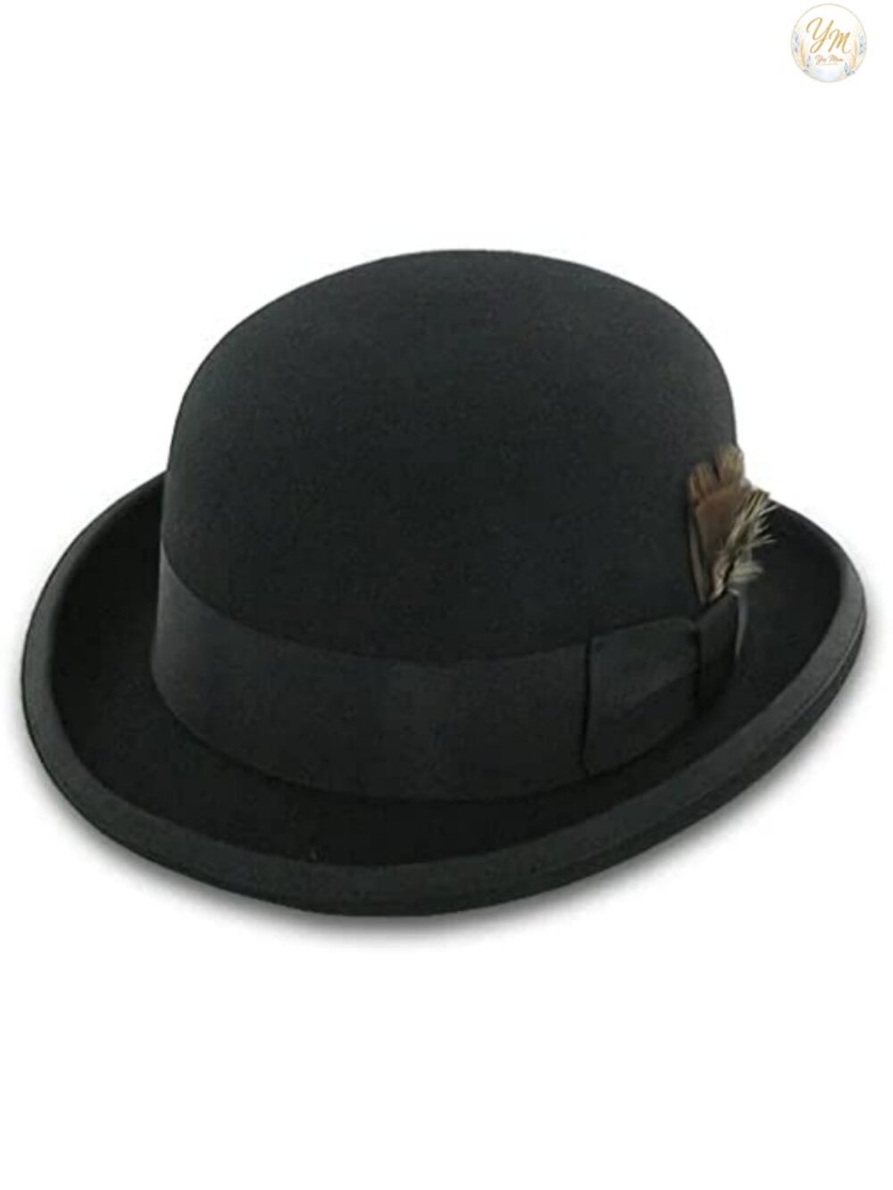 100% Wool Felt Bowler Derby Hat Men's Formal Tuxedo Costume Accessory